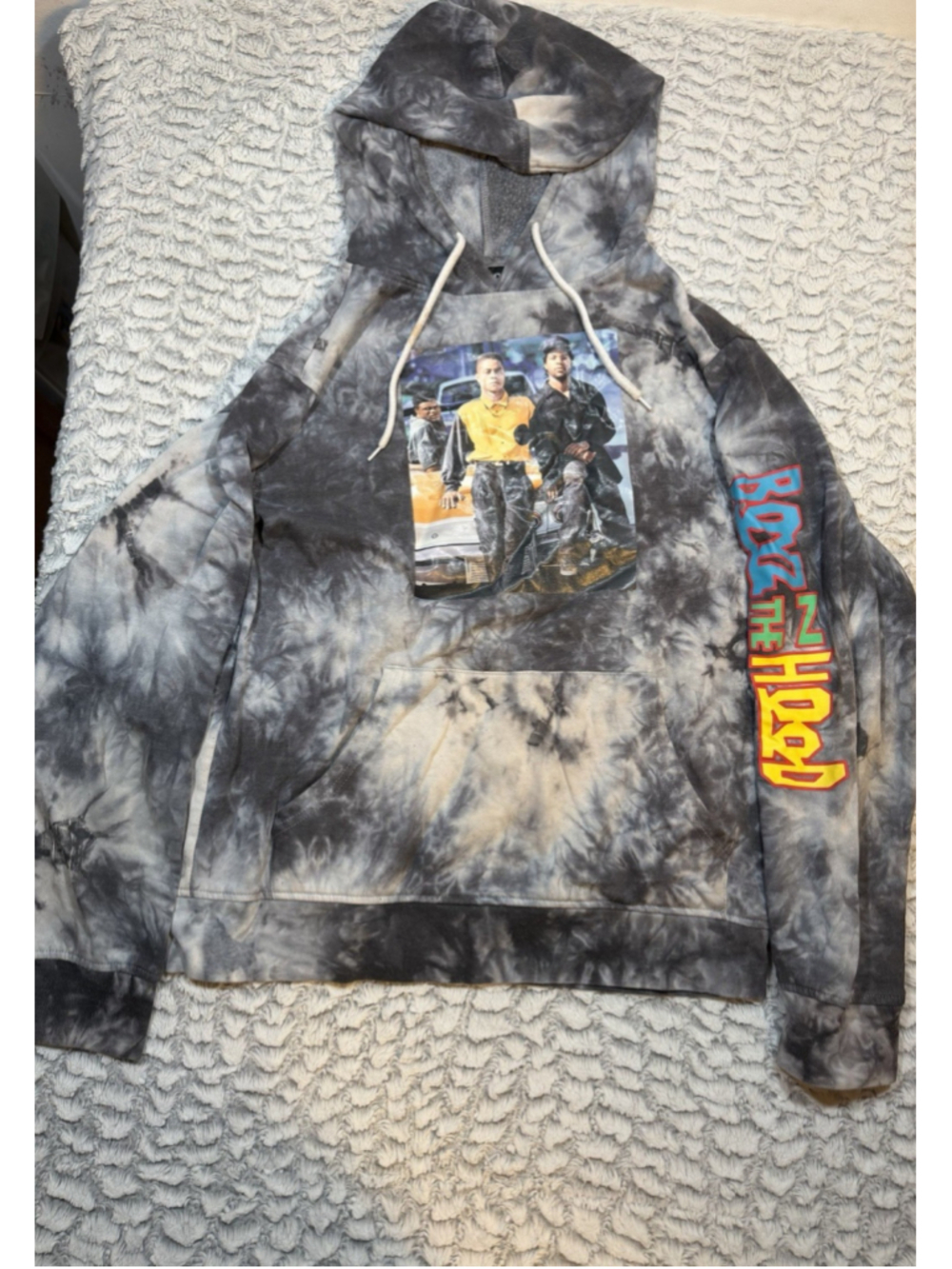 Mad Engine Men's Boyz n the Hood Gray Tie-Dye Pullover Fleece Hoodie M - Picture 1 of 7